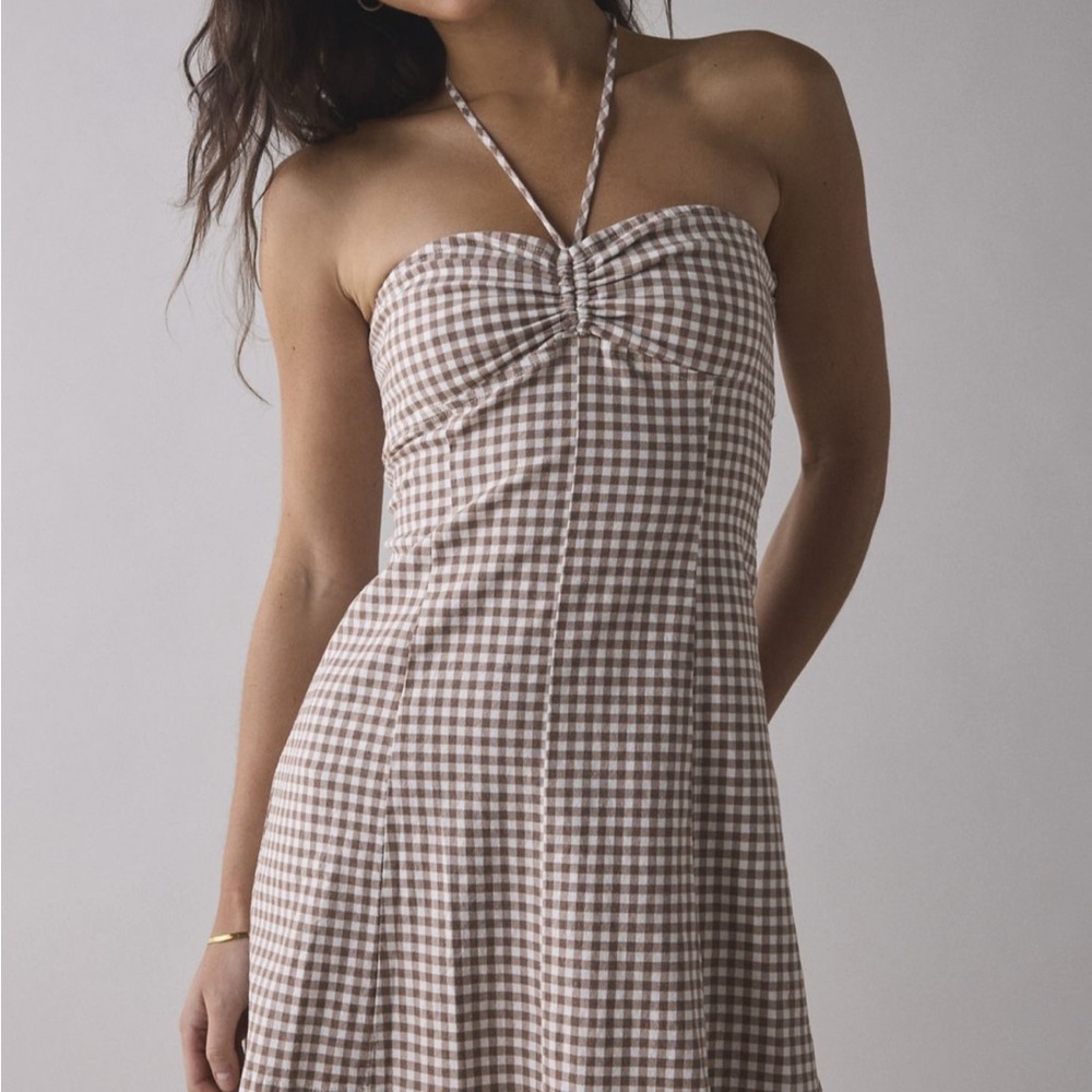 Urban Outfitters Kimchi Blue Gingham Strapless Dress